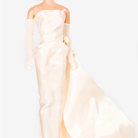 Unique Vintage 1950s Pink Satin Strapless Enchanted Evening Gown with Rosette # - Picture 7 of 9